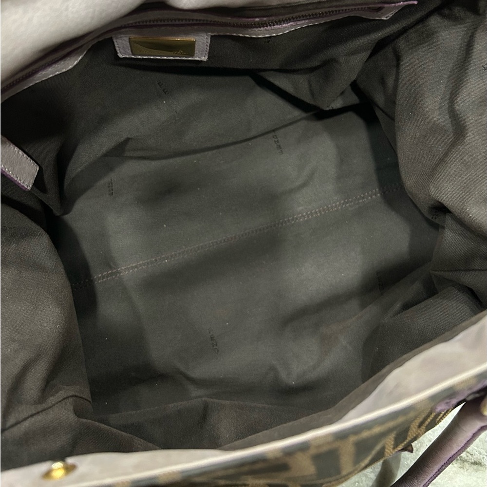 Fendi Zucca Authentic FF Du Jour Brown and Purple Satchel - Picture 14 of 17